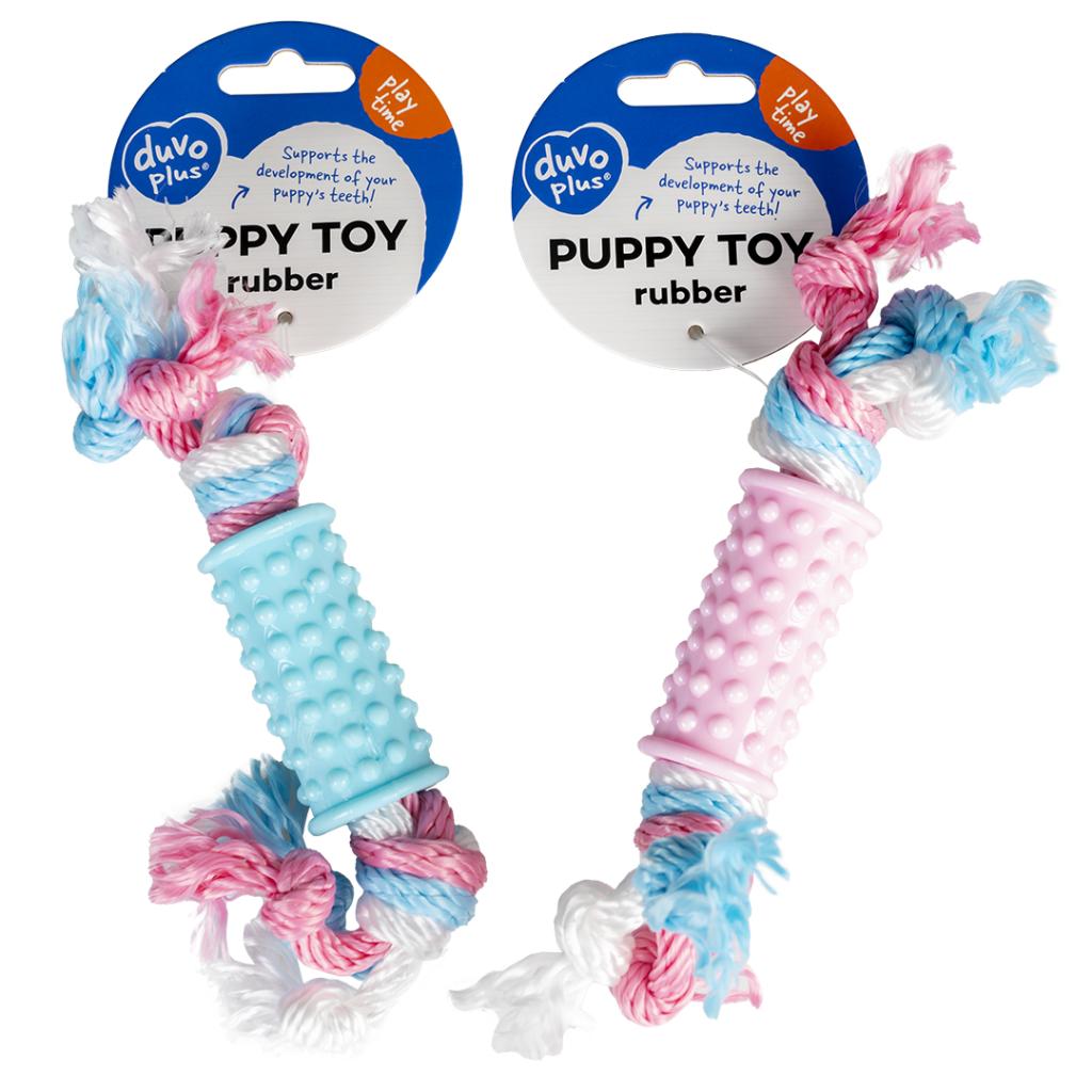 Duvo+ Puppy Toy TPR Stick with Nylon Rope 20cm