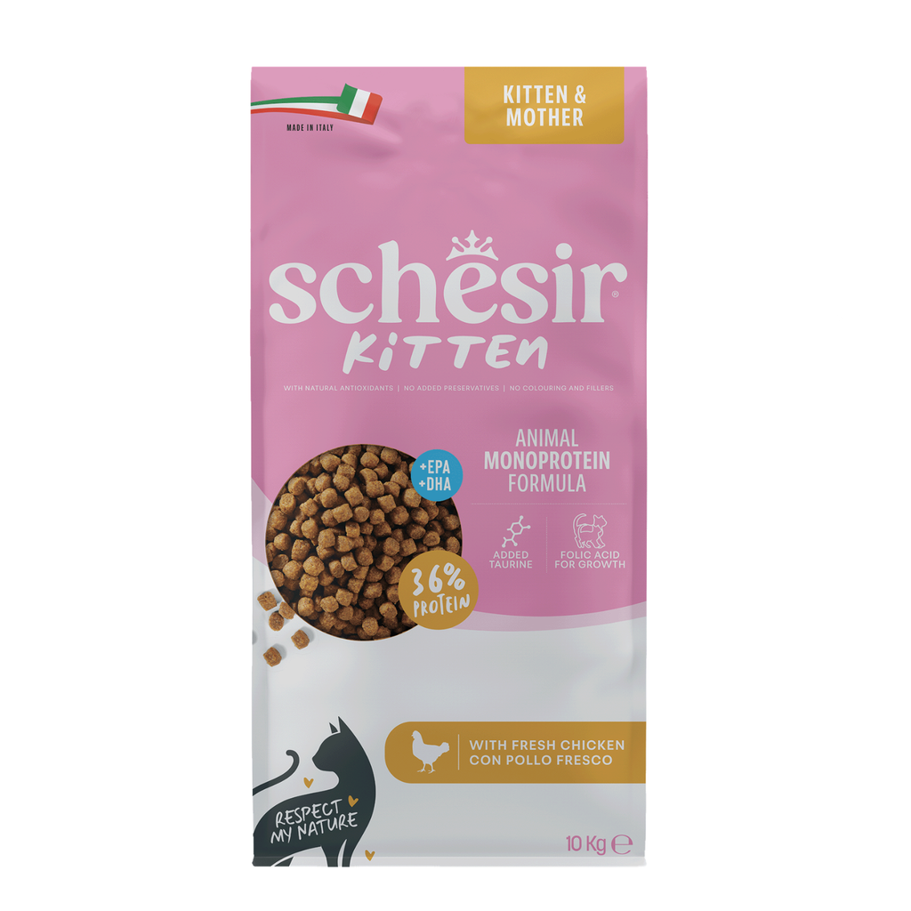 Schesir Monoprotein Kitten & Mother Dry Cat Food – Fresh Chicken-10kg