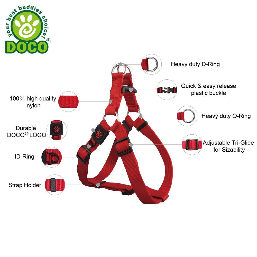 DOCO Signature Step-In Harness-3.8 x 75-110cm (XL)-Turquoise