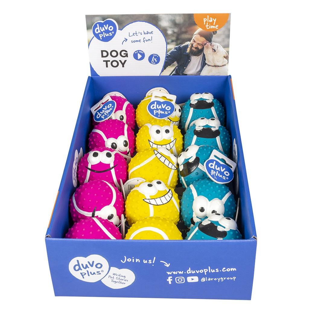 Duvo+ Latex Tennis Ball Smiley Mix 5cm Mixed Colors[Size - 5cm]