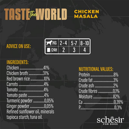 Schesir Taste The World Dog Wholefood - Chicken Masala 150g