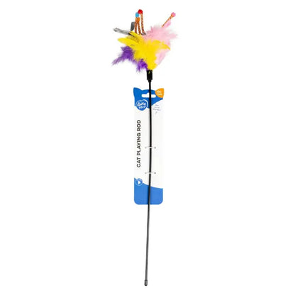 Duvo Assortment Playing Rod With Feathers Mixed Colors - Cat Toy - [Dimension - 62 x 3 x 1.5cm]