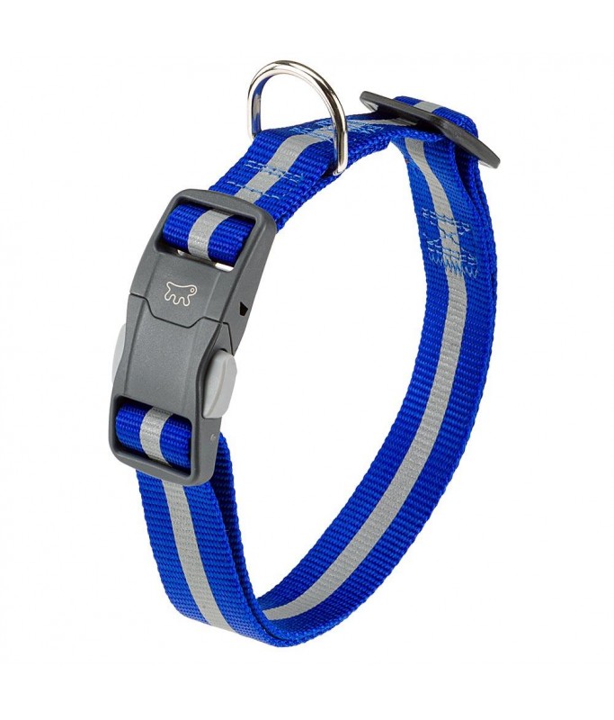 Ferplast Club Reflex C - Reflective dog leash complete with magnetic clasp - Black / Blue / Red[Color - Blue, Dimension - 36 x 56cm x 20mm]