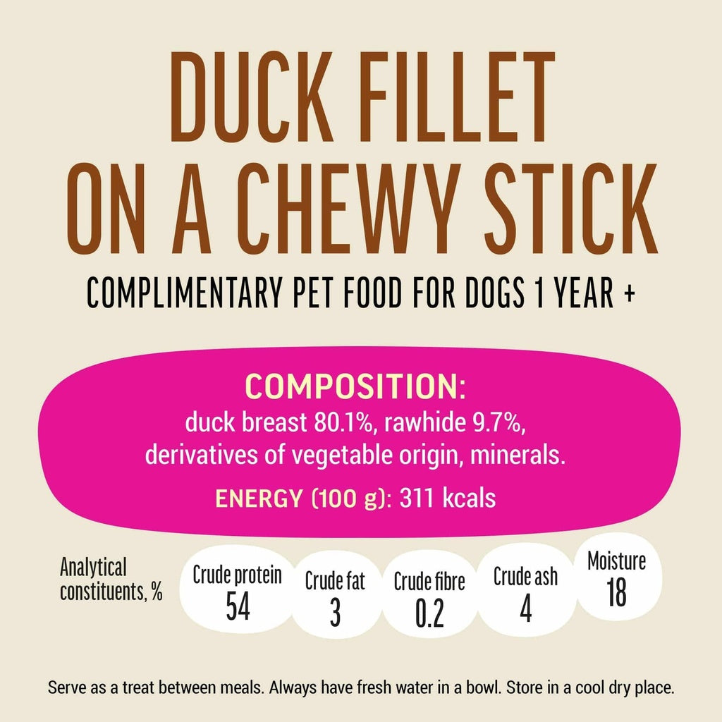 Dog Fest Duck Fillet On Chewy Stick For Adult Dogs - 500g