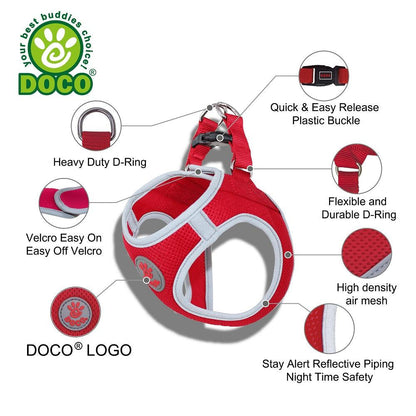 DOCO® Athletica QUICK FIT Reflective Harness - [Turquoise, Size - M]
