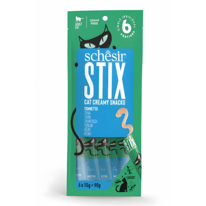 Schesir Stix Treat For Cat In Cream - Tuna 6x15g
