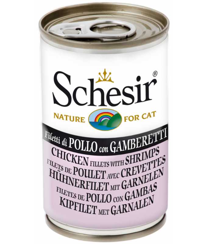Schesir Cat Can-Wet Food Chicken with Shrimps-6x140g