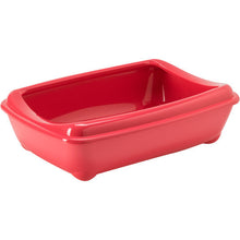 Moderna Arist-O-Tray-Cat Litter Tray 57.2 x 43.2 x 15.7 cm (With Rim) -Spicy Coral
