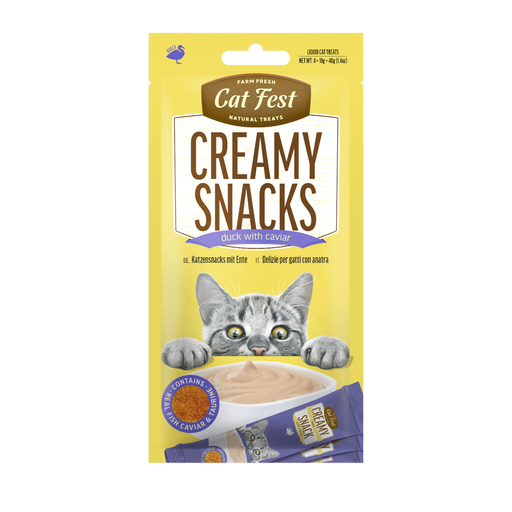 Cat Fest Creamy Snacks-Duck With Caviar 4x10g