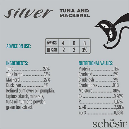Schesir Silver Senior Cat Wholefood - Tuna And Mackerel 70g