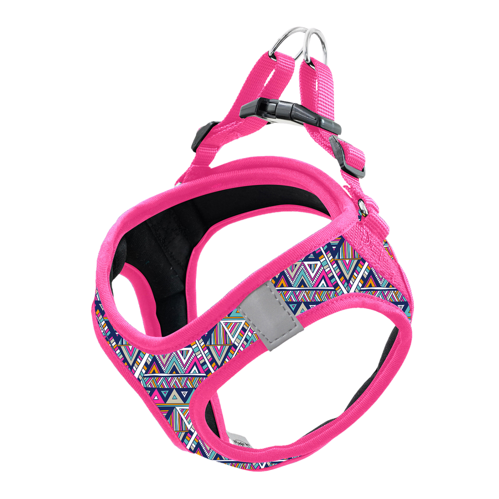 DOCO Pattern Print Harness With 3D Foam Large-47-50cm / 7-9kg-Rasberry Pink