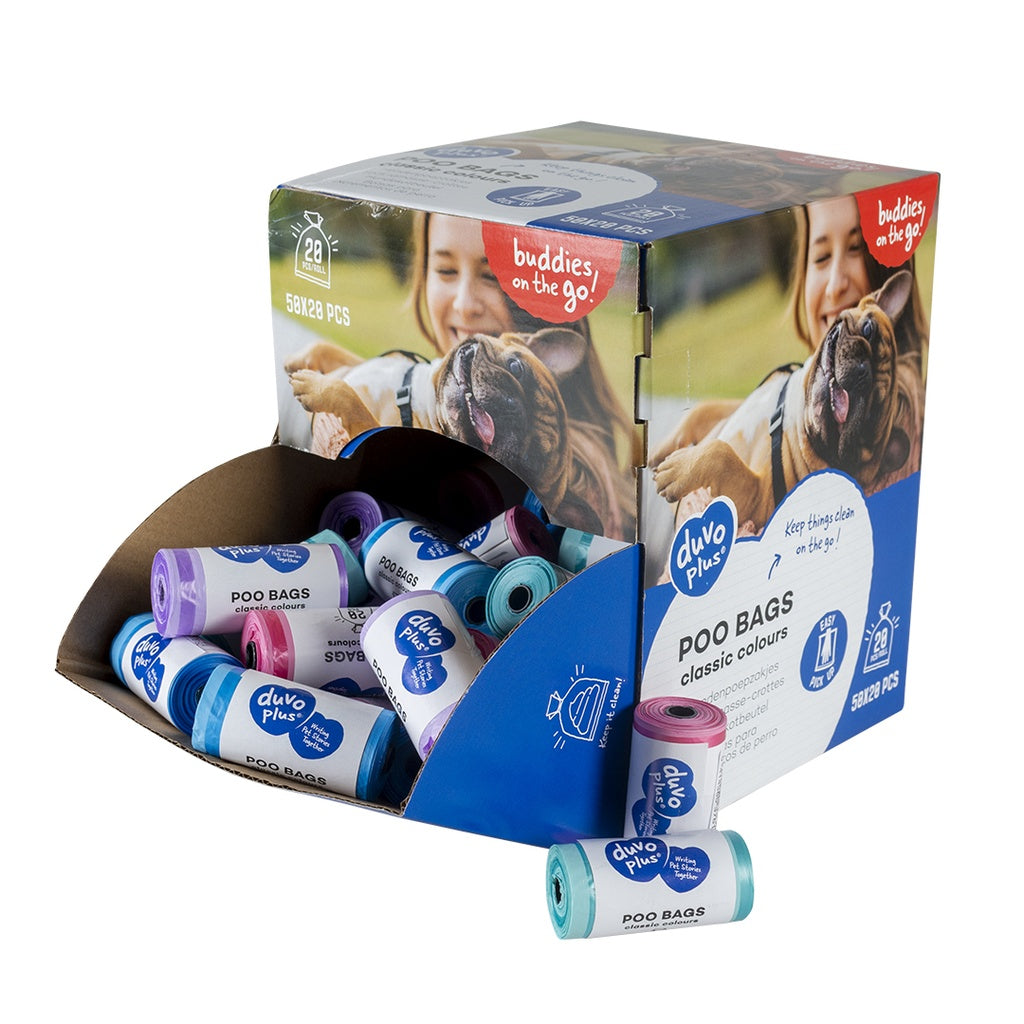 Duvo+ Classic Colour Poo Bag Multicolour (50 x 20pcs) - Display Box