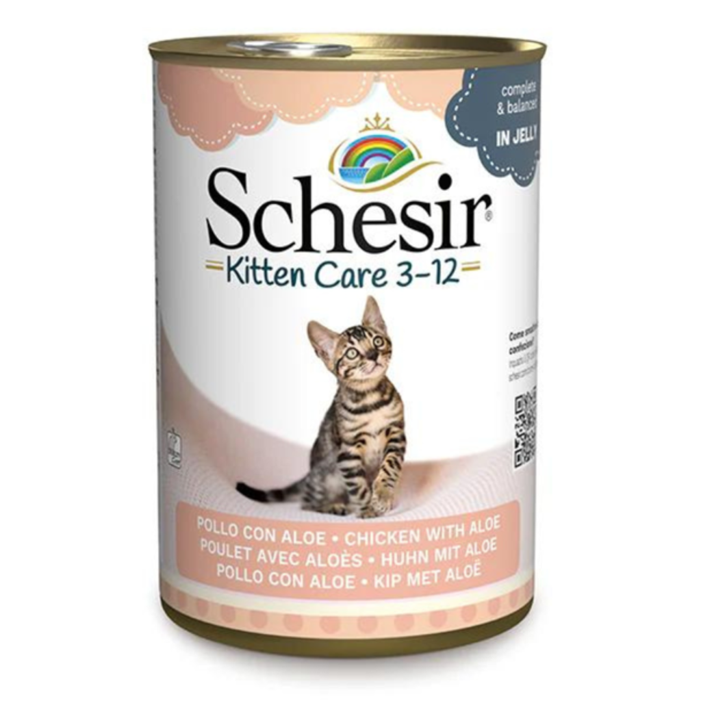 Schesir Kitten Care- Can In Jelly  3-12 Chicken with Aloe Wet Food 6x140g