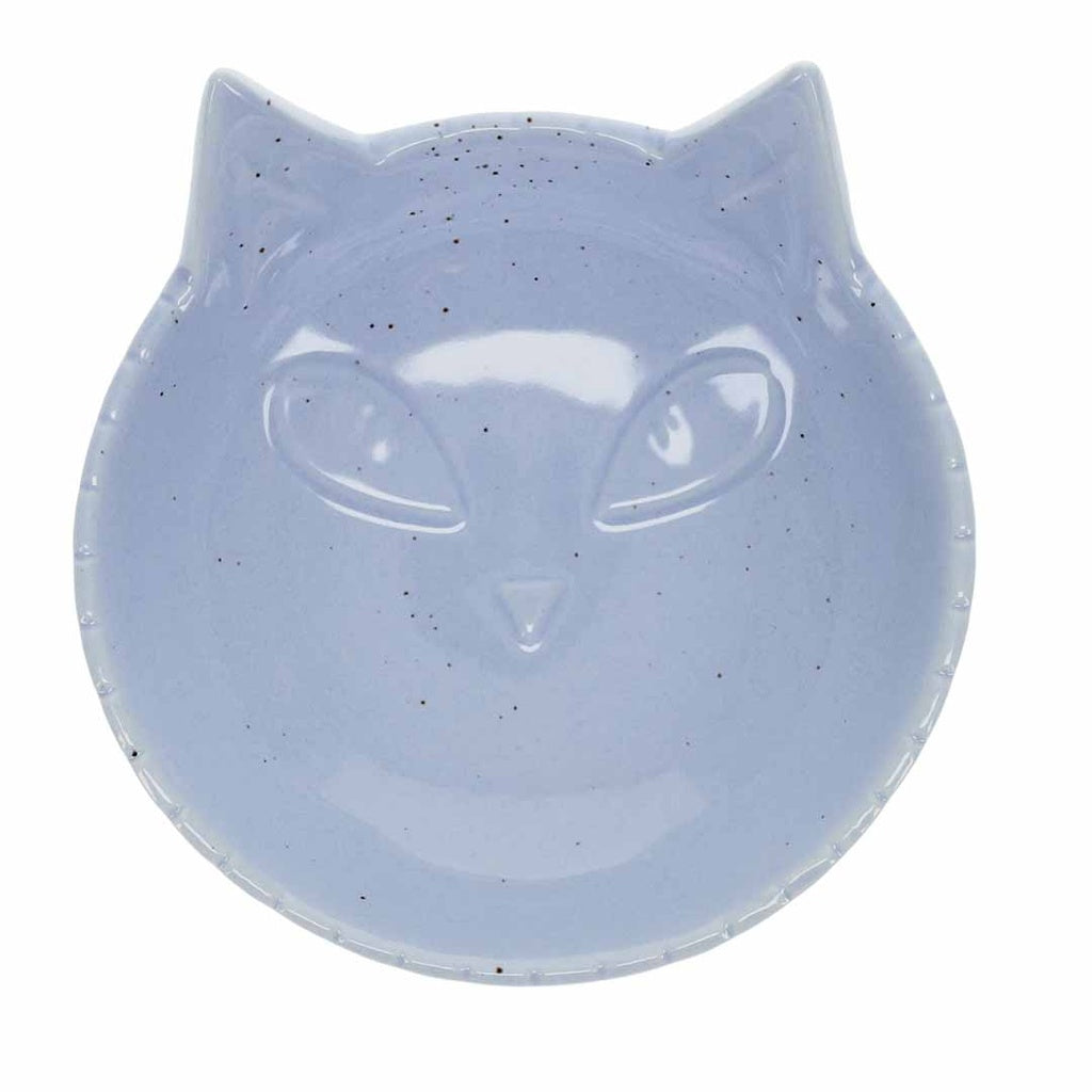 Duvo+ Feeding bowl-Stone-Kitty face 175ml - 14x14x6,5cm Blue