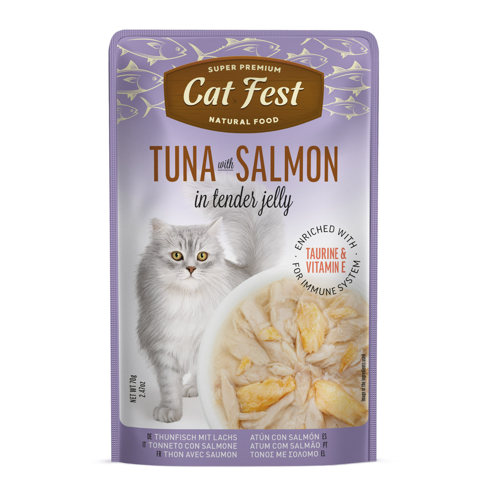 Cat Fest Tuna With Salmon In Tender Jelly For Cats 12x70g 12pcs/box