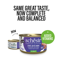 Schesir Complete & Balanced Nutrition Wet Cat Food in Jelly Can- Tuna With Beef 6x85g