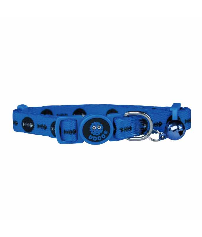DOCO LOCO Cat Collar Pattern Printed (DCAT002)[Texture - Blue Fish]