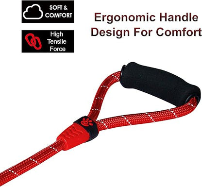 DOCO 20" Rope Leash W/ ErgoCurve Foam Handle Ver.2 (DCROPE2020)[Color - Black, Size - L]