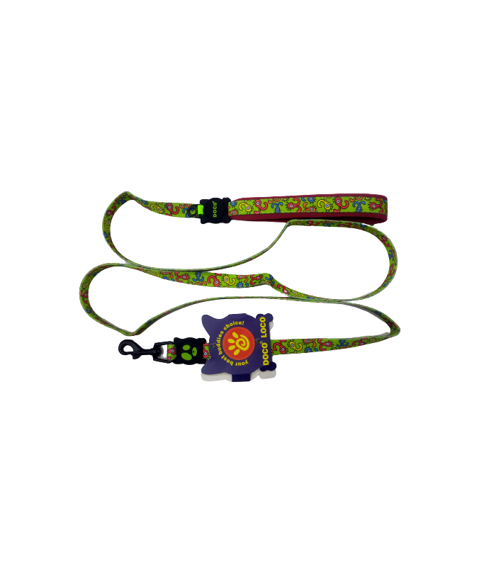DOCOÂ® LOCO Leash - 6ft (DCL1072)[Texture - Green Monster, Size - L]