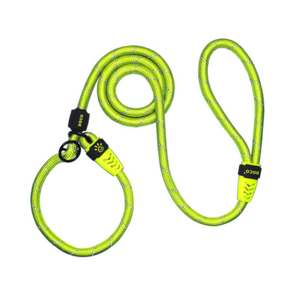 DOCO Reflective Rope Leash Ver.2 - Slip On Collar Leash 5ft Ã˜13mm 120cm+30cm(L) S.Lime