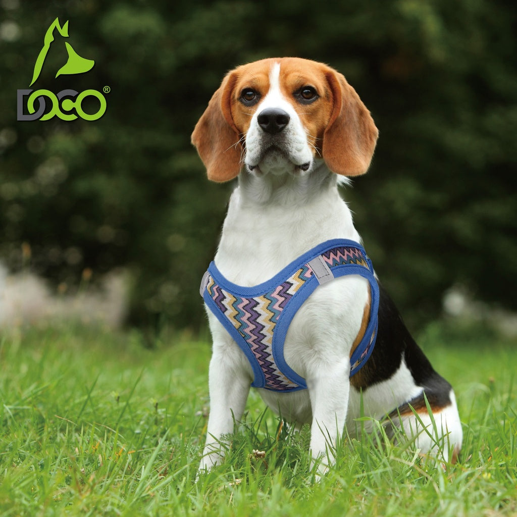 DOCO Pattern Print Harness With 3D Foam X.Small-34-36cm / 2-3kg-Rasberry Pink