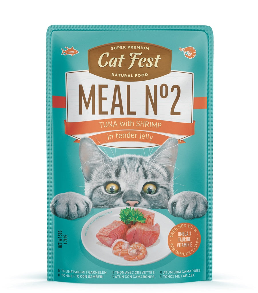 Cat Fest Meal No 2 Cat Food in Jelly-Tuna With Shrimp 12x50g 12pcs/box