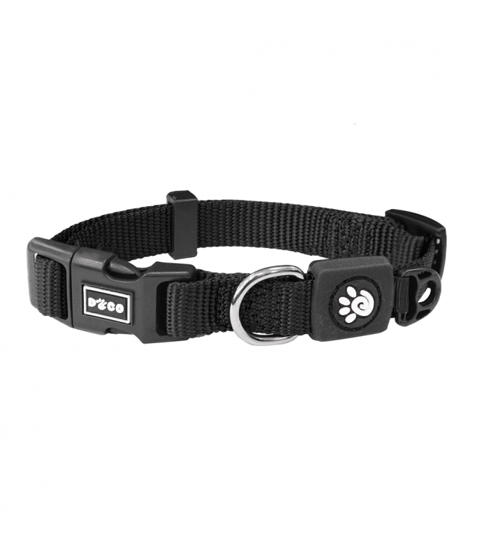 DOCO Signature Nylon Collar - 1.0 x 21-30cm [Color - Black, Size - XS]