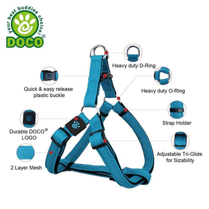 DOCO Puffy Air Step- In Harness Medium-2.5 x 53-77cm-Rasberry pink