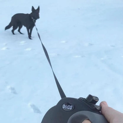 Doco® Adventure Retractable Leash 5 Meter/16' Up To 50Kg[Color - Black, Size - L]