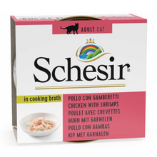 Schesir Cat Can Broth-Wet Food Chicken with Shrimps-7x70g