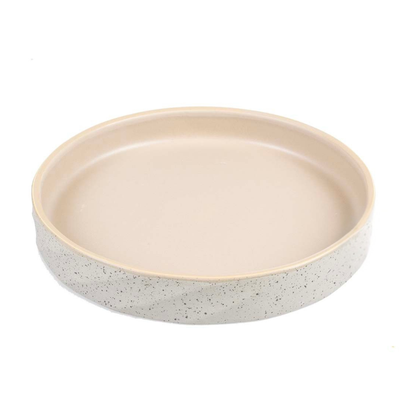 Duvo Feeding Plate-Stone-Wavy dune 260ml - 14,5x14,5x3cm [Grey-green]