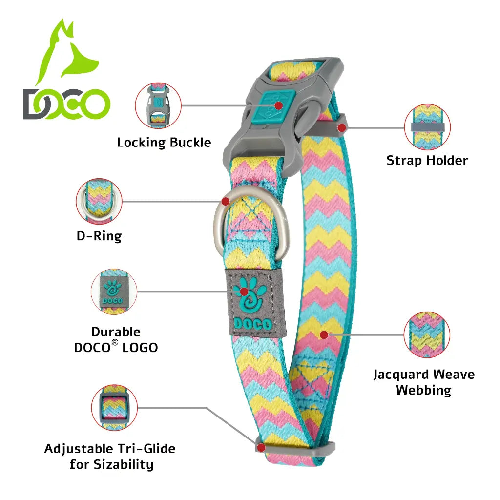 DOCO Jacquard Weave Collar-2.0 x 27-37cm [Size-Small]