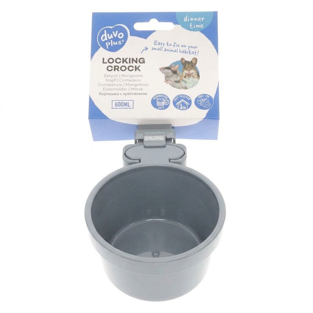 Duvo+ Locking Crock Food Bowl - 600ml - Grey