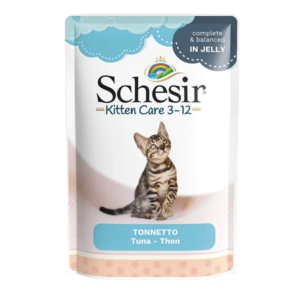 Schesir Kitten Care- Pouch In Jelly  3-12 Tuna Wet Food 5x85g