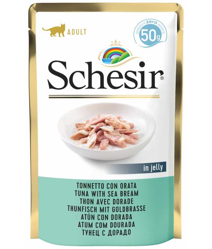 Schesir Cat Pouch-Wet Food Tuna with Seabream-10x50g