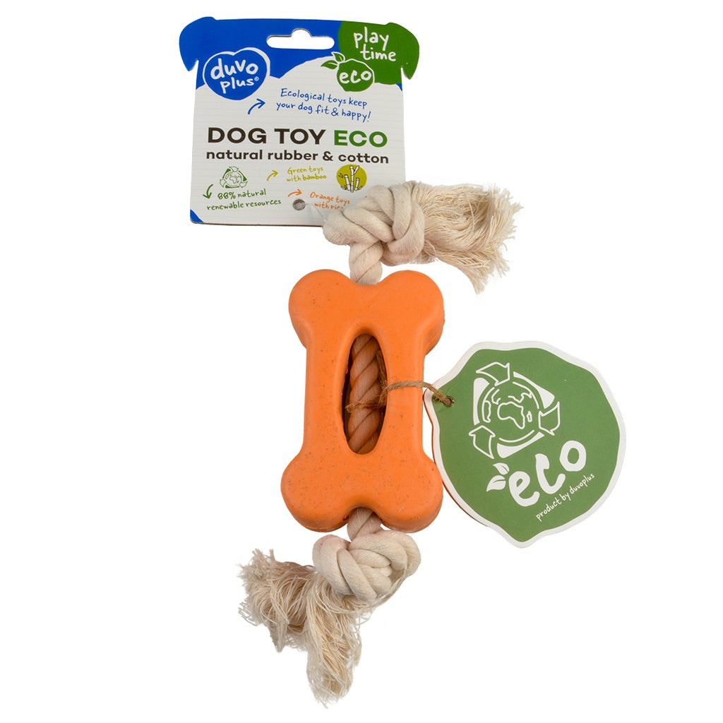 Duvo+ Eco Rubber Flat Bone Bamboo/Rice + Cotton 27x6.5x3.8 Cm Mixed Colors