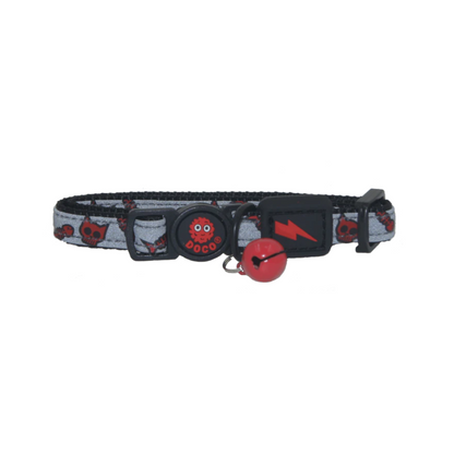 DOCO Reflective Cat Collar - Printed Pattern,  1.0 X 19-31cm(XS) Red