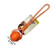 Pado Chomp Chum Ball With Rope EVA Toy-Orange [ÃƒÂ¢Ã…â€™Ã¢â€šÂ¬8cm,Rope Length:35cm]