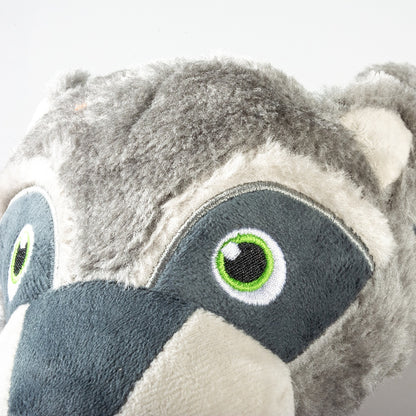 Duvo+ Plush Racoon Squeaky Grey - Dog Toy XL 62x13x10cm
