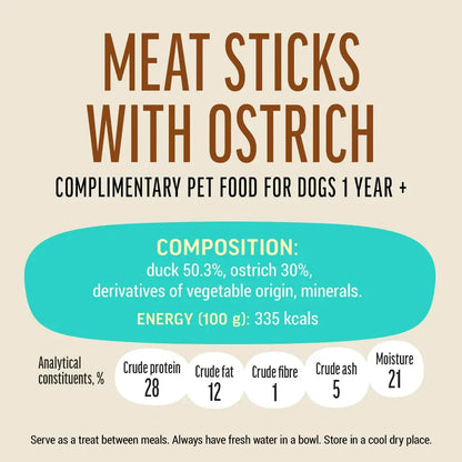 Dog Fest Meat Sticks With Ostrich For Adult Dogs[Weight - 45g]
