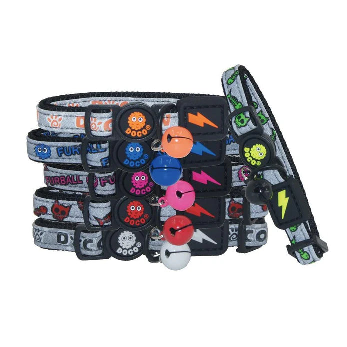 DOCO Reflective Cat Collar - Printed Pattern, 1.0 X 19-31cm(XS) Pink