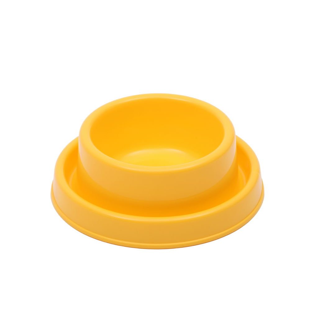 Pet Mode Plastic Dog Bowl 400ml-Yellow