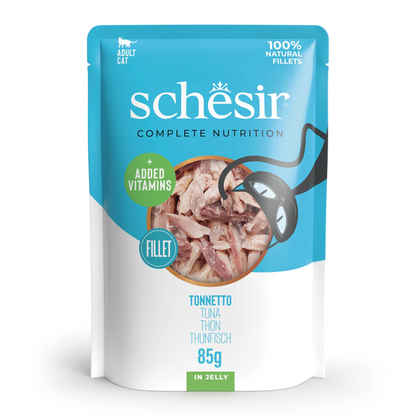 Schesir Complete & Balanced Nutrition Wet Cat Food in Jelly Pouch- Tuna 85g