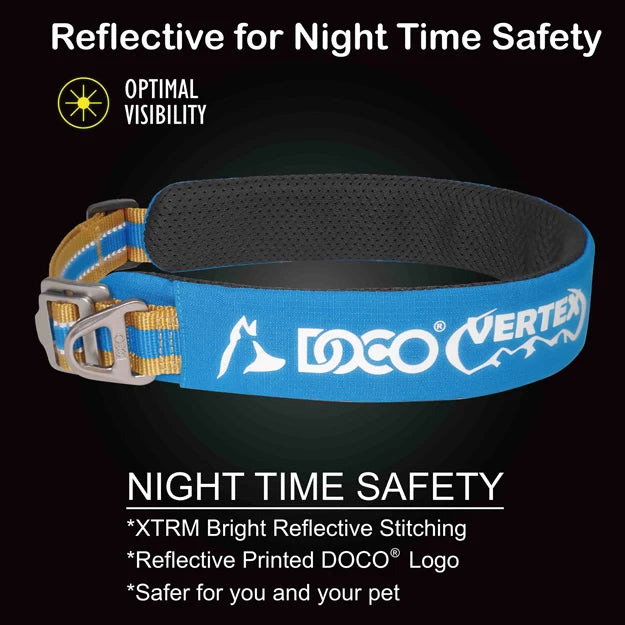 DOCO VERTEX Reflective Ultralight Mesh Collar For Dogs-2.0 x 35-45cm-Canyon