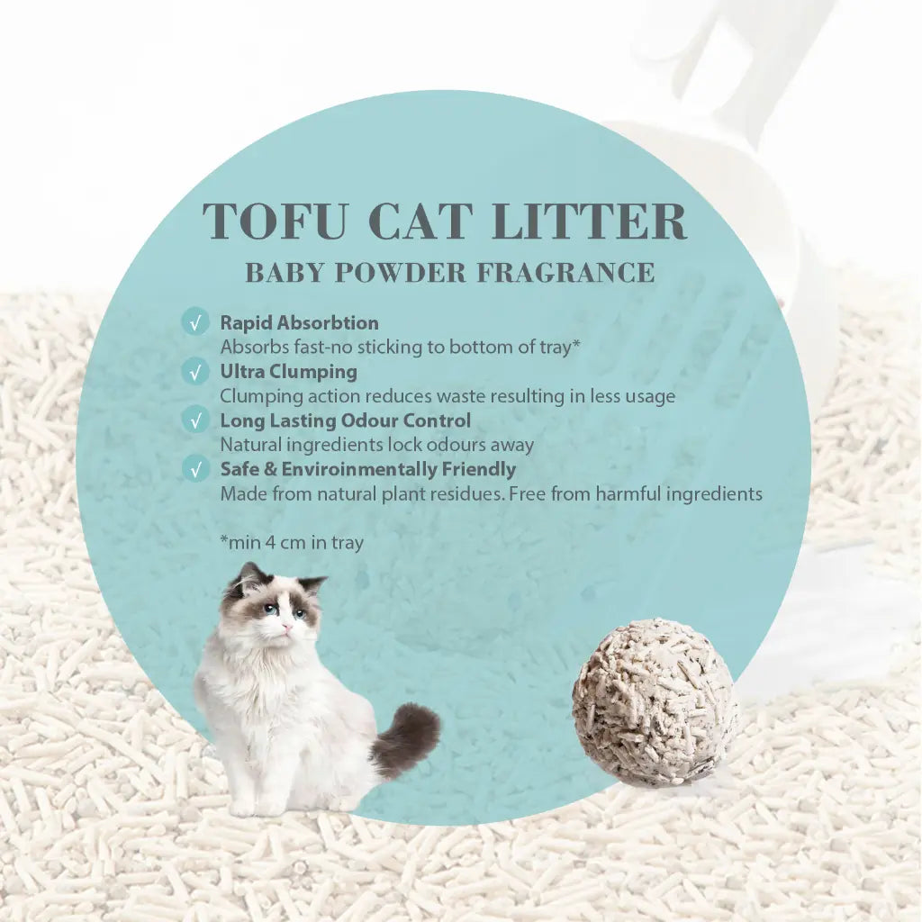 Bioline Tofu Cat Litter 7L - Baby Powder Fragrance