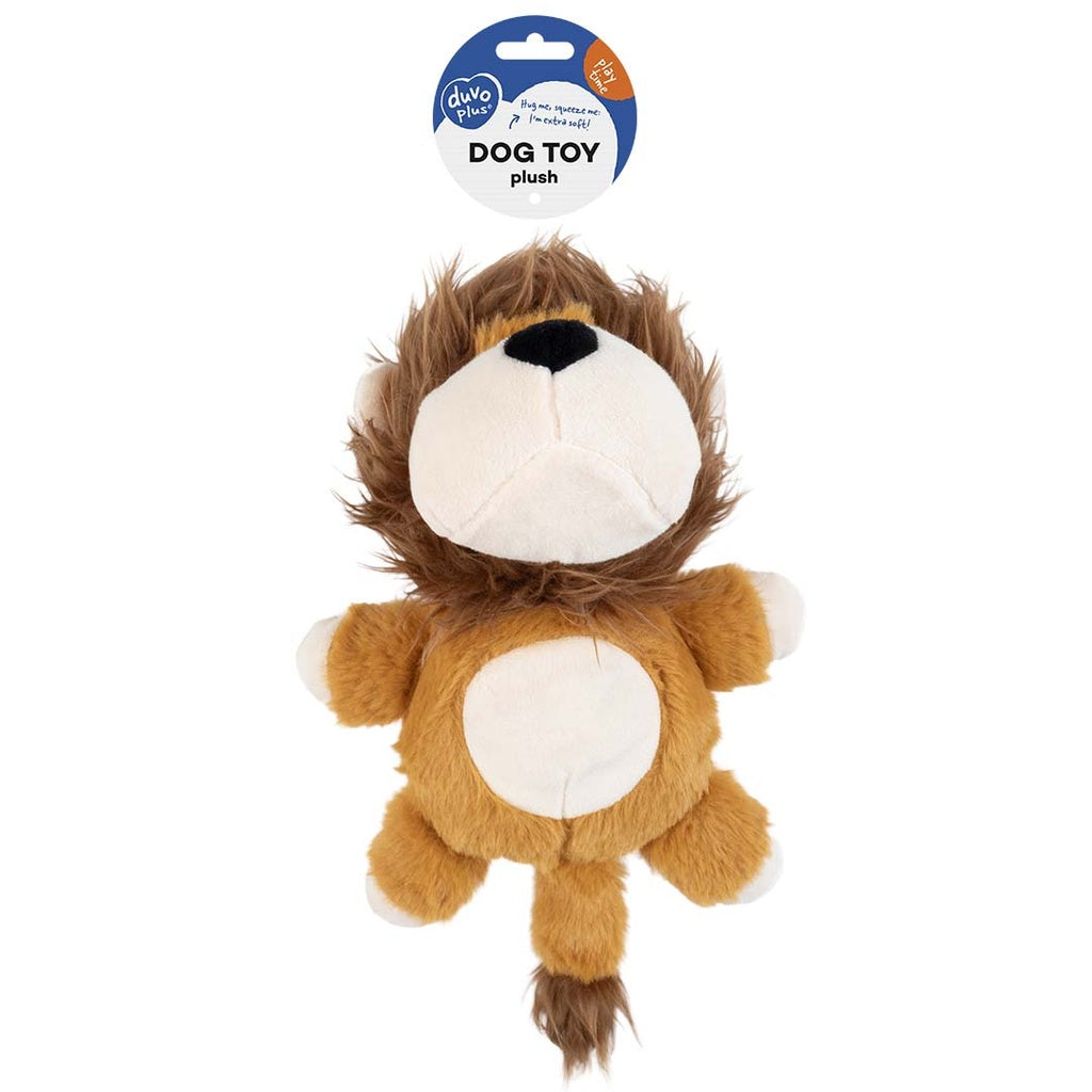 Duvo+ Plush Wildlife Lion Crackle Dog Toy 20x13x30cm - Brown