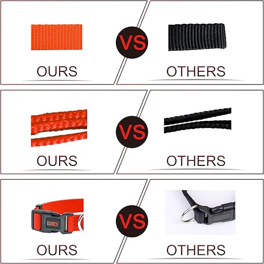 DOCO Signature Nylon Collar - 2.0 x 34-51cm[Color - Orange, Size - M]