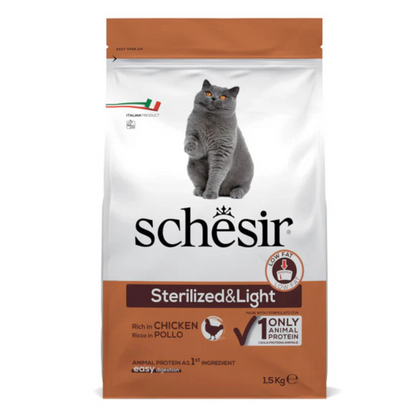 Schesir Cat Dry Food-Sterilized & Light-Chicken 1.5kg