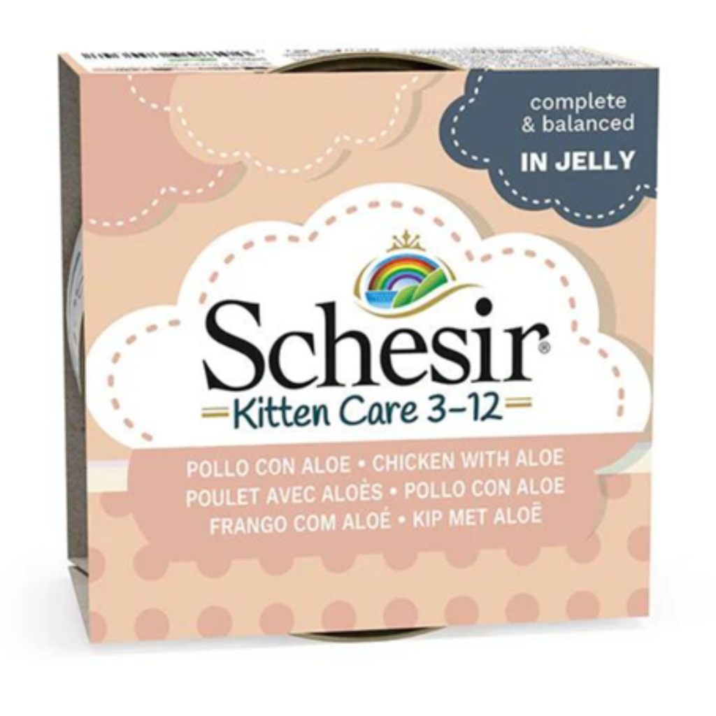 Schesir Kitten Care- Can In Jelly  3-12 Chicken with Aloe Wet Food 7x85g