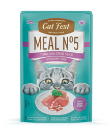 Cat Fest Meal No 5 Cat Food in Jelly-Tuna With Crab Stick 12x50g 12pcs/box